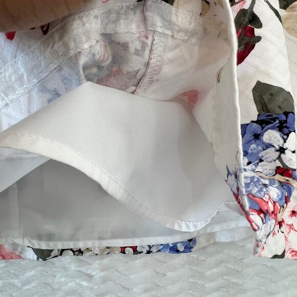 WHBM Floral Pink Cream Feminine Modest A Line Circle Skirt Womens Size 6 - Picture 5 of 14